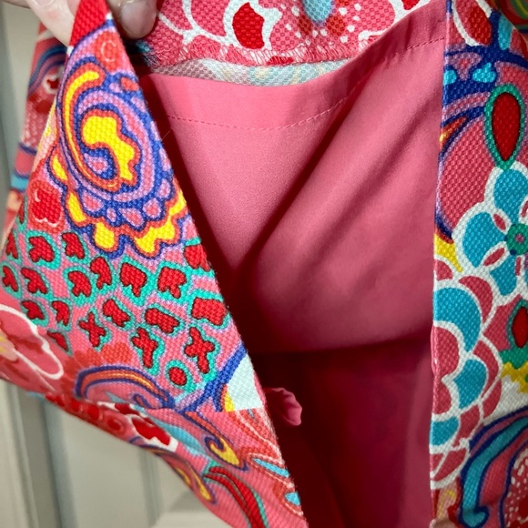 TALBOTS TEXTURED SHIFT DRESS - MOD FLORAL, Size 2 - Picture 6 of 10